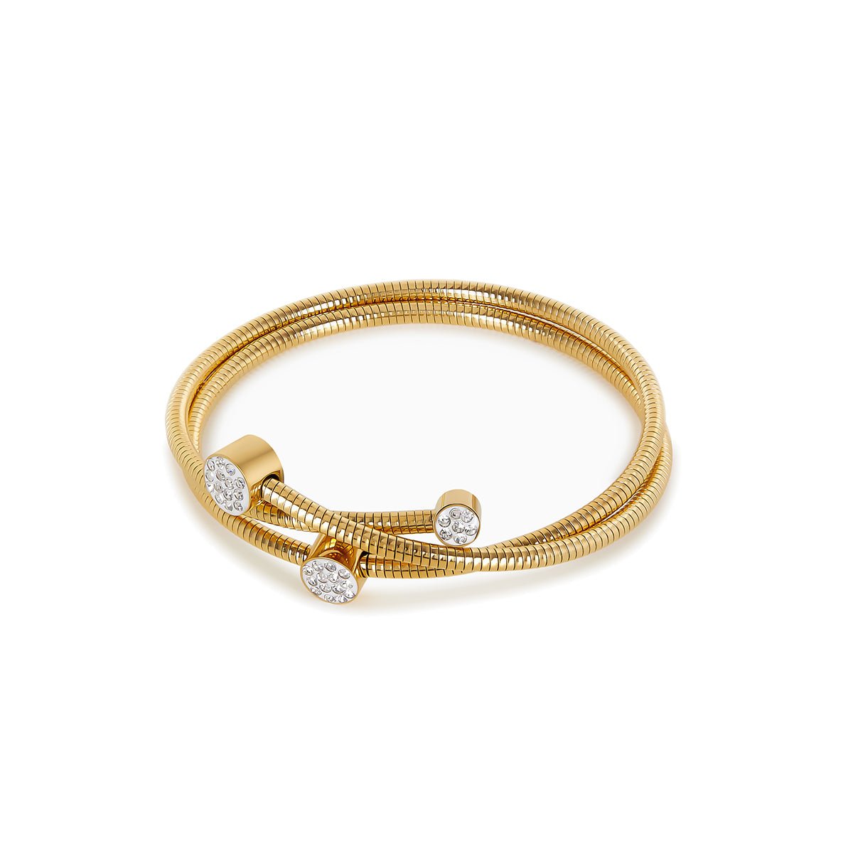 Pulsera Espiral con Cristales Bañados en Oro de 18k