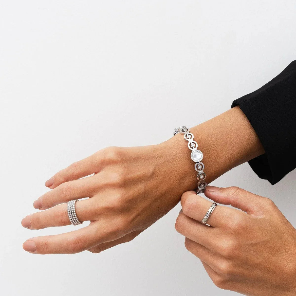 Pulsera Olivia con circonitas - Plata