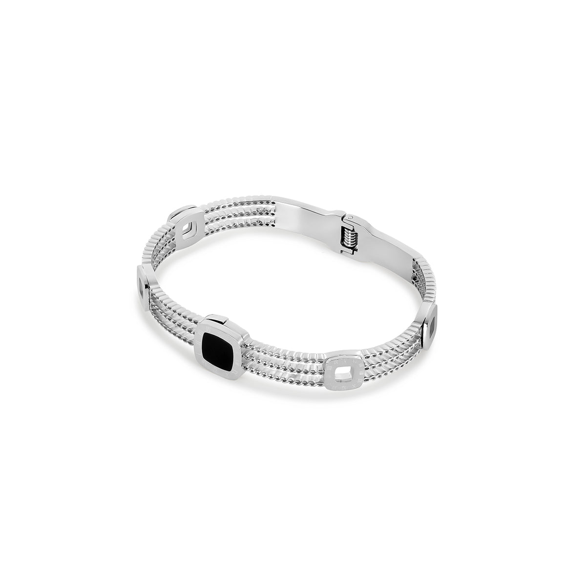 Pulsera de verano de ónix - Plata