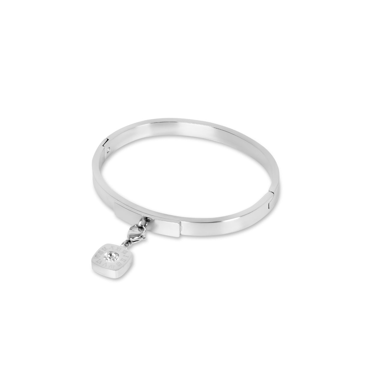 Pulsera con dijes cuadrados - Plata