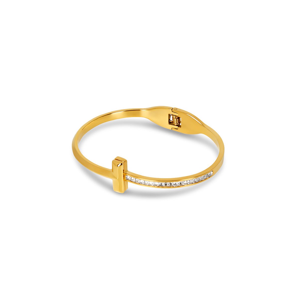 Pulsera T-Bar Elegance bañada en oro de 18 k