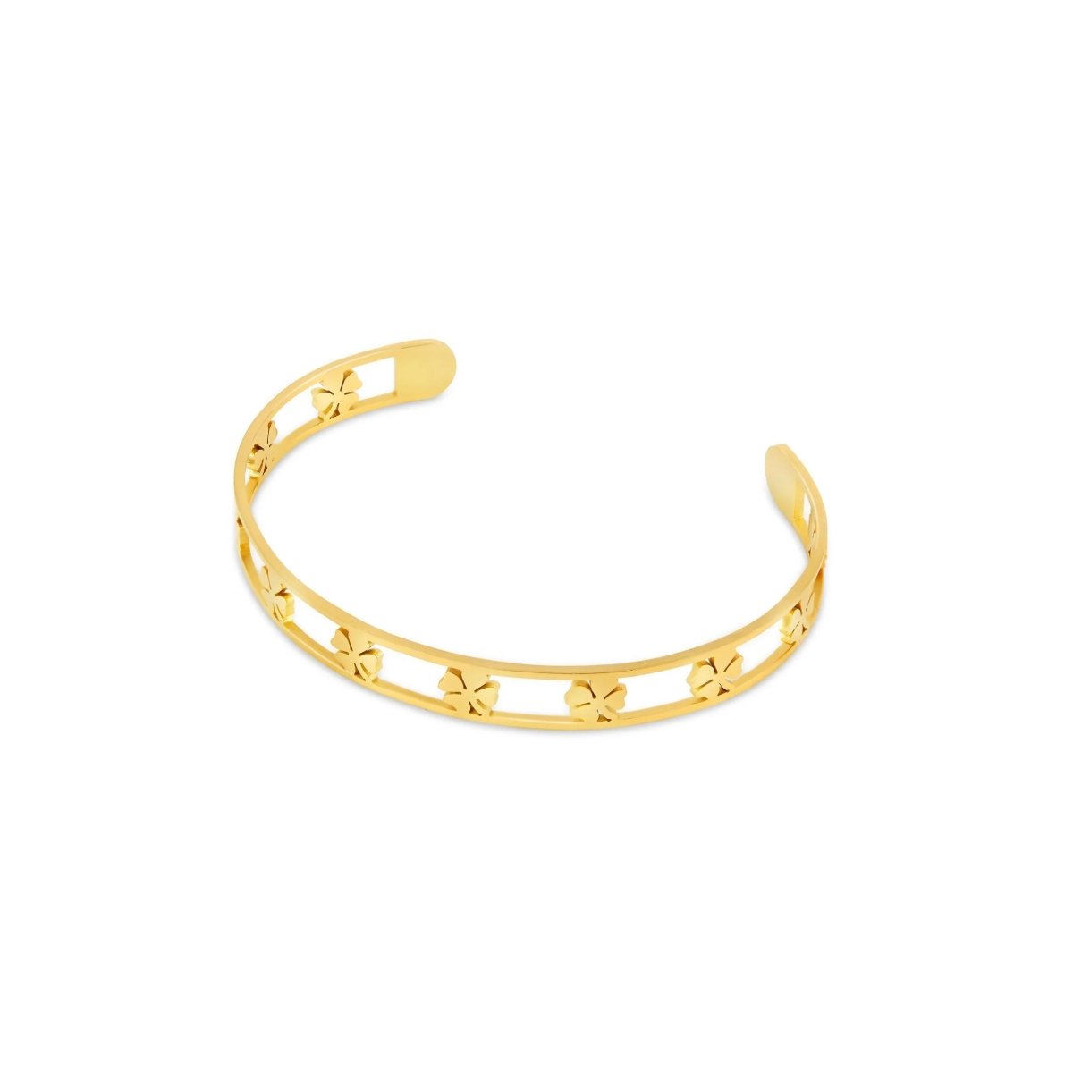 Pulsera de trébol hueco bañada en oro de 18 quilates