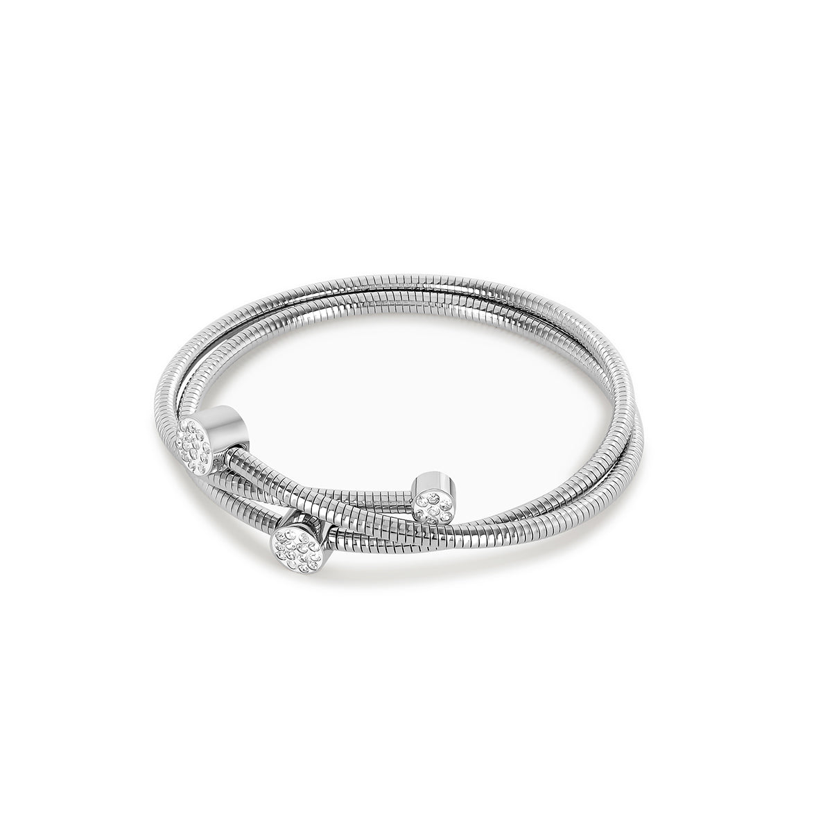 Pulsera Espiral Cristales - Plata