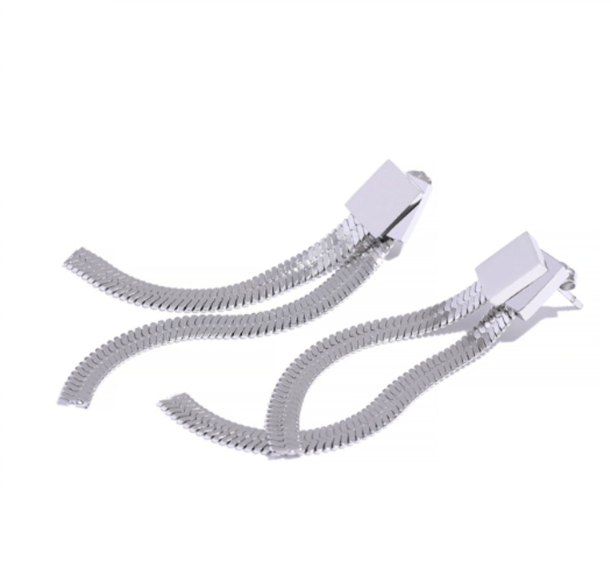 Pendiente Catarina de malla metálica - Plata