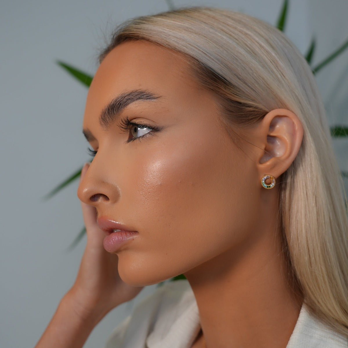 Pendiente Arcoíris Bañado en Oro de 18k