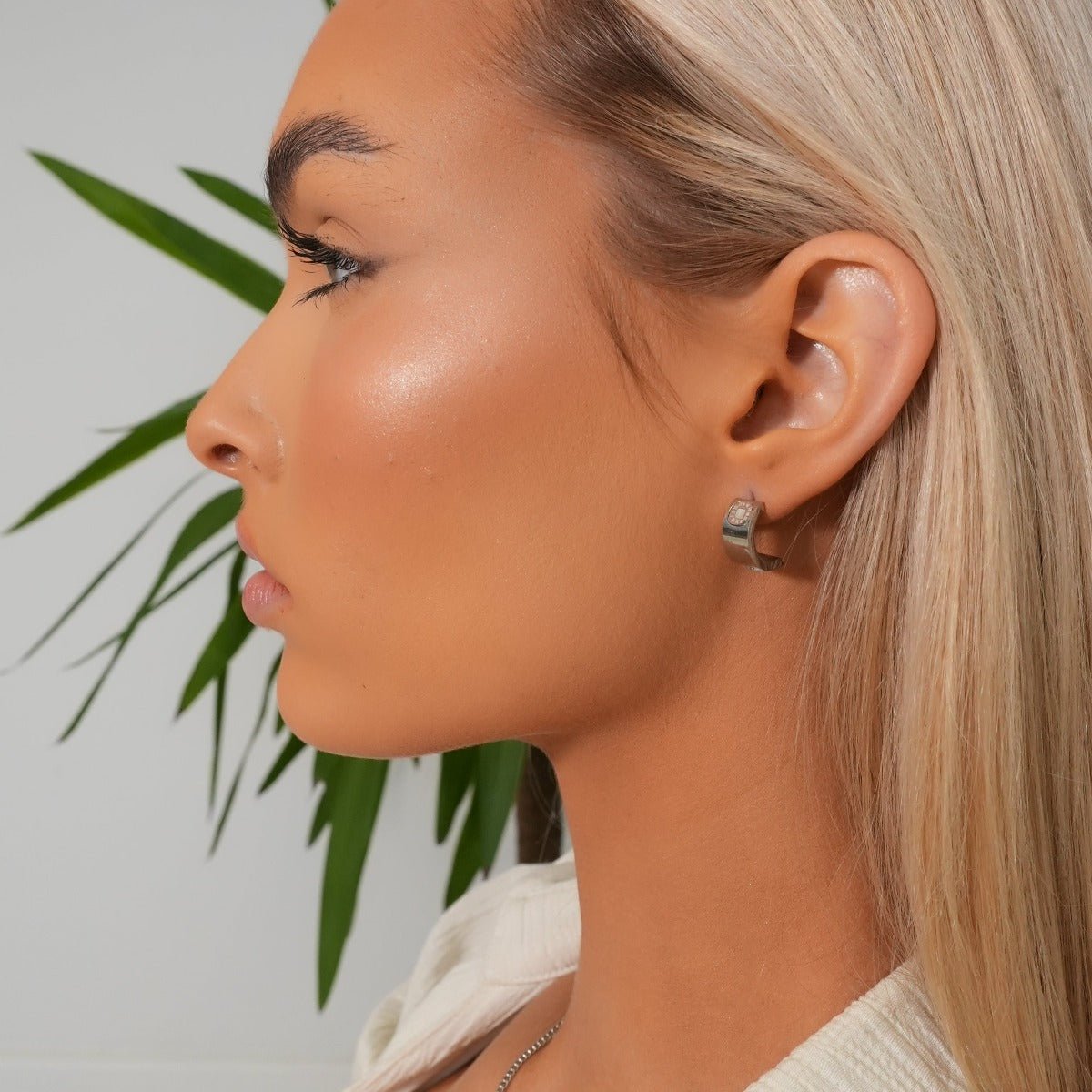 Pendiente con dije cuadrado - Plata