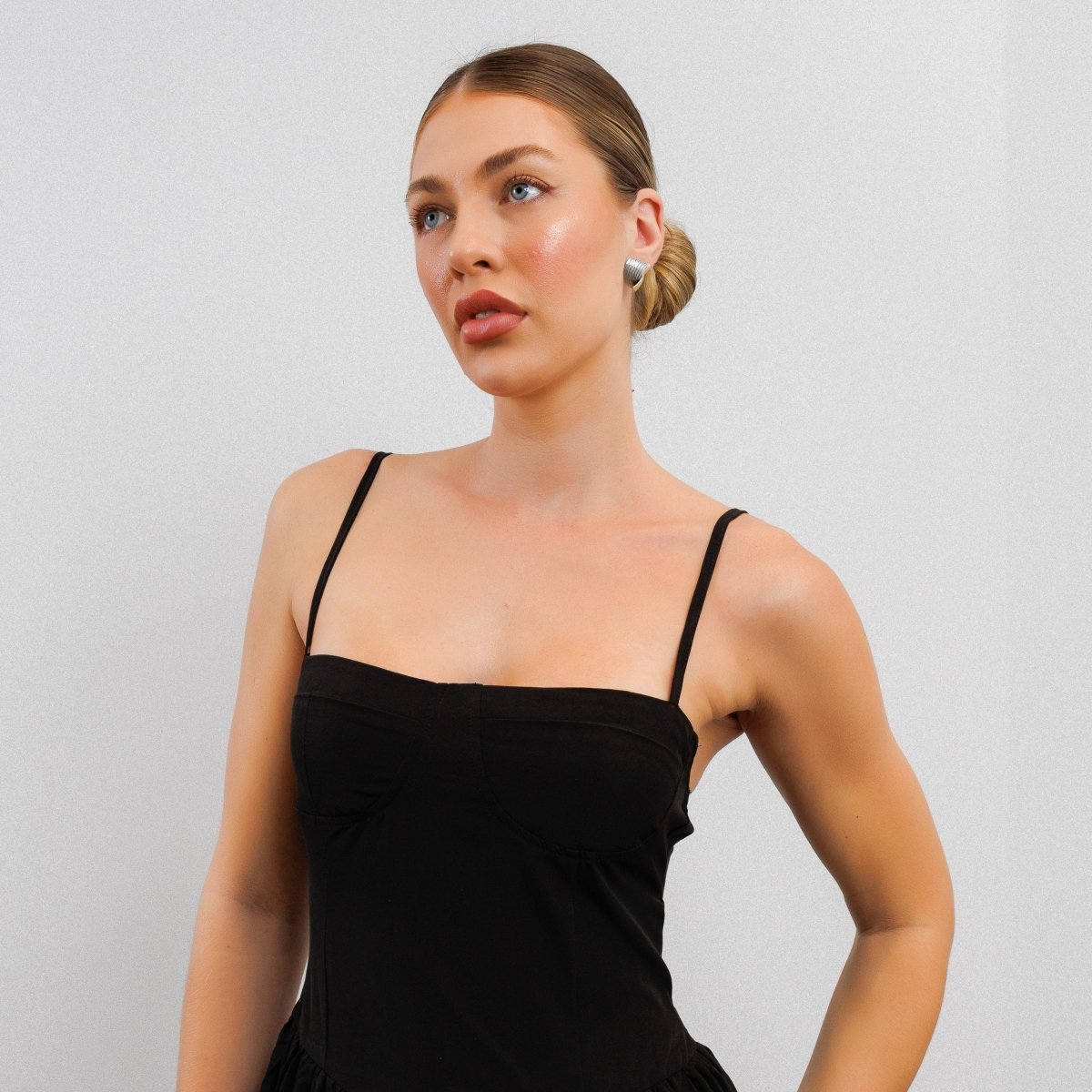 Pendientes Wave Motion con baño mixto de oro y plata