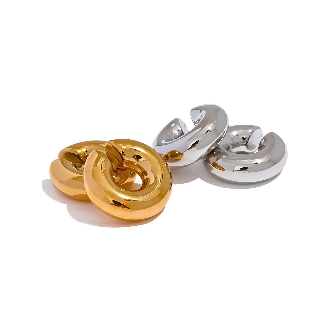 Ear Cuff grueso Lola en baño de oro de 18 quilates