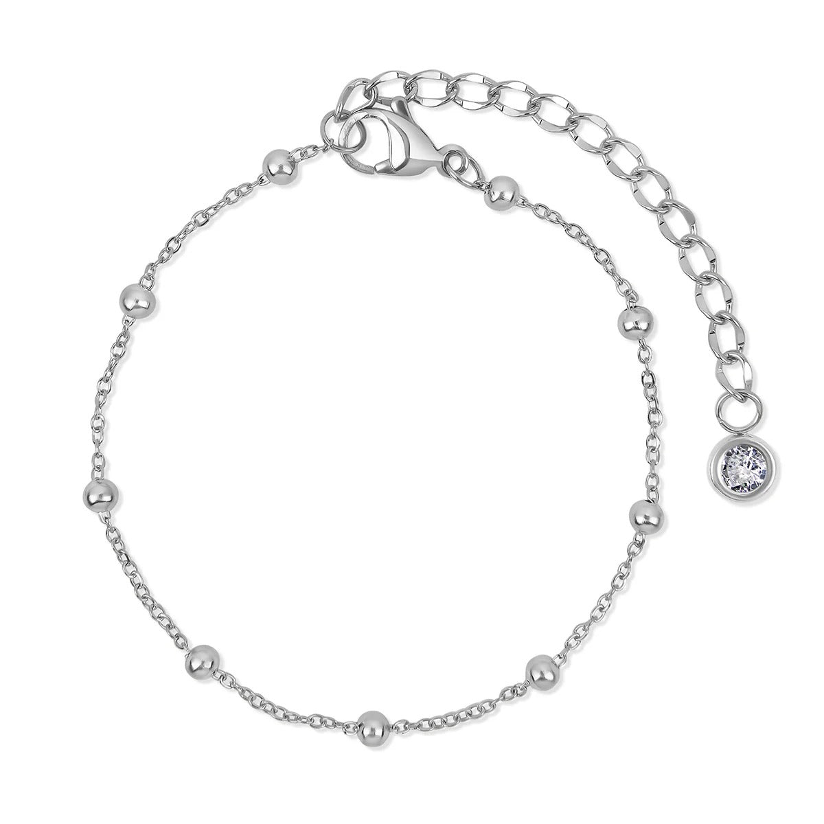 Conjunto de pulseras Glamour con circonitas - Plata