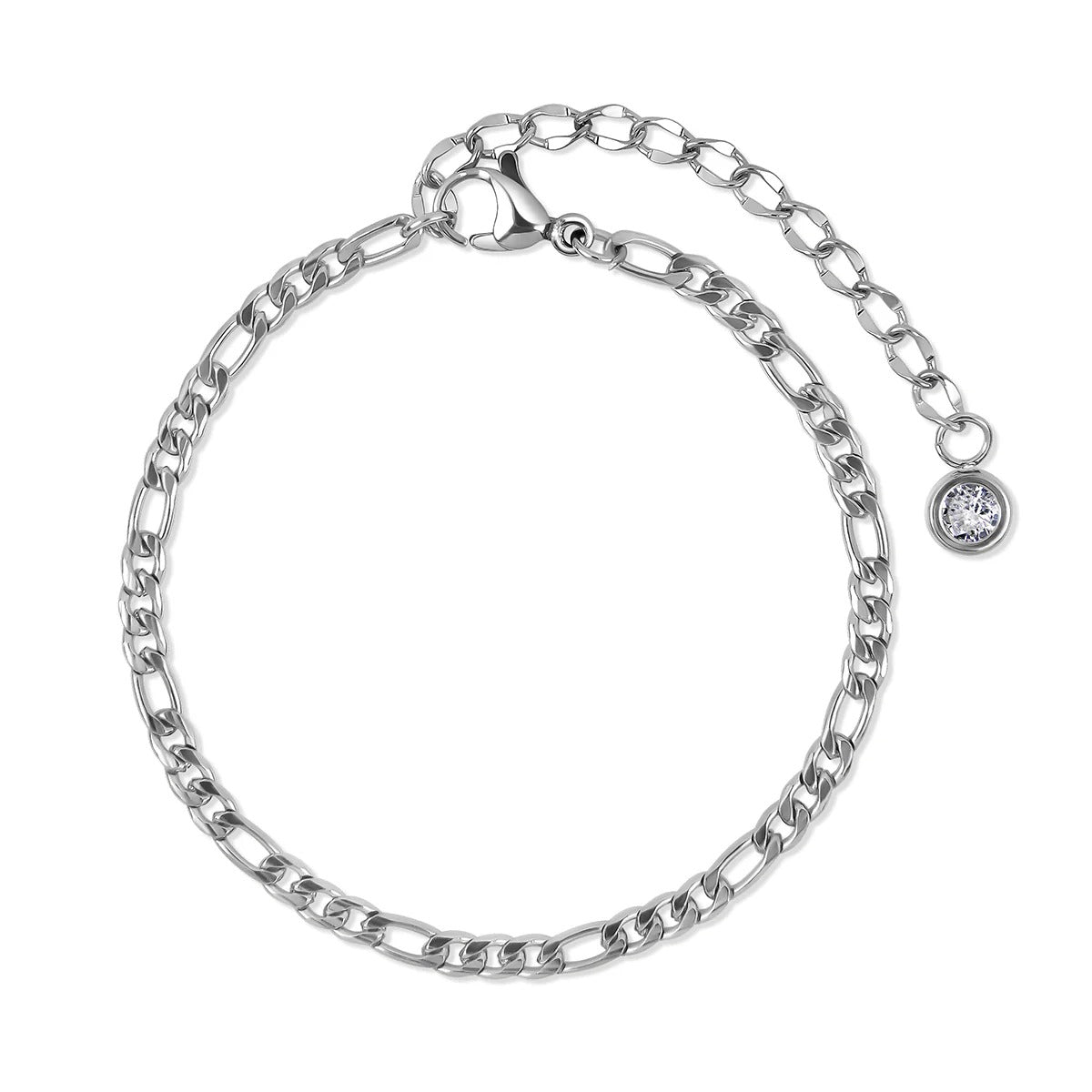 Conjunto de pulseras Glamour con circonitas - Plata