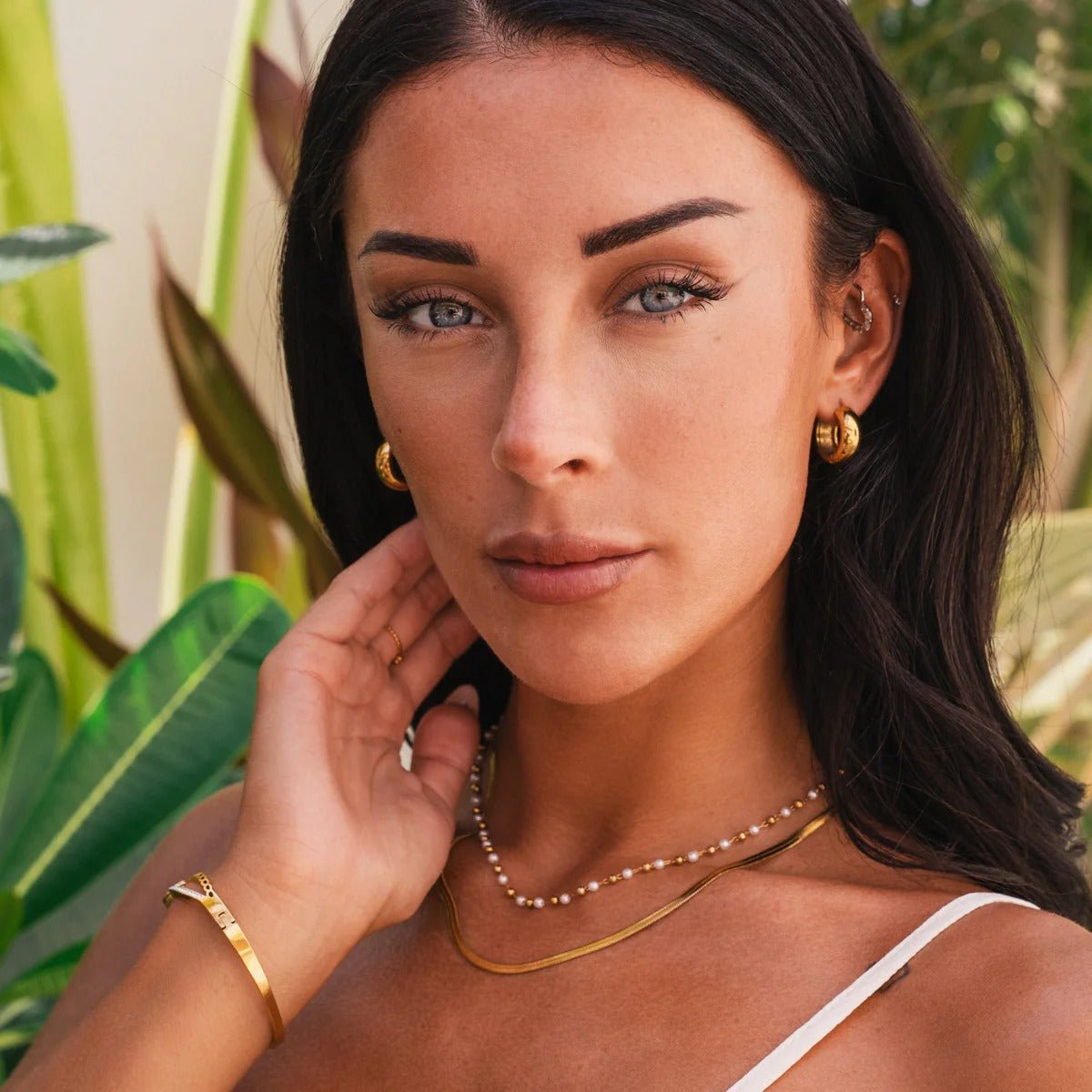 Collar de Perlas Mixtas Bañado en Oro de 18K