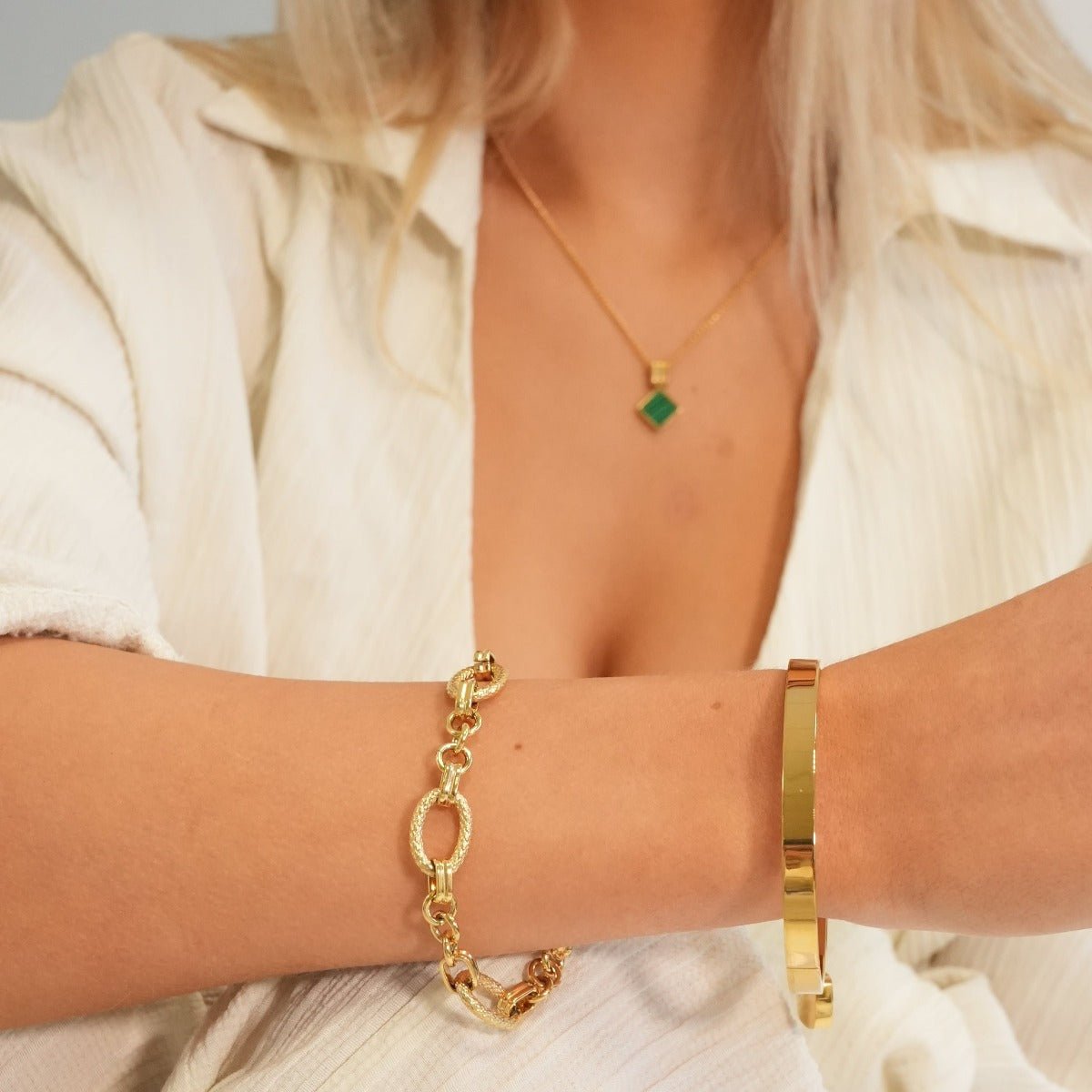 Pulsera de lujo bañada en oro de 18 quilates