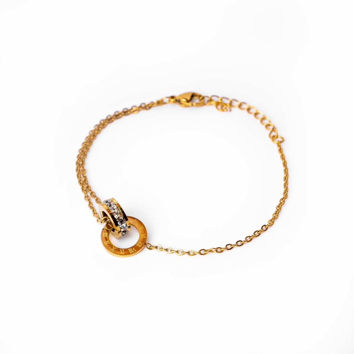 Pulsera Imperial con Piedra Zirconia Bañada en Oro de 18K