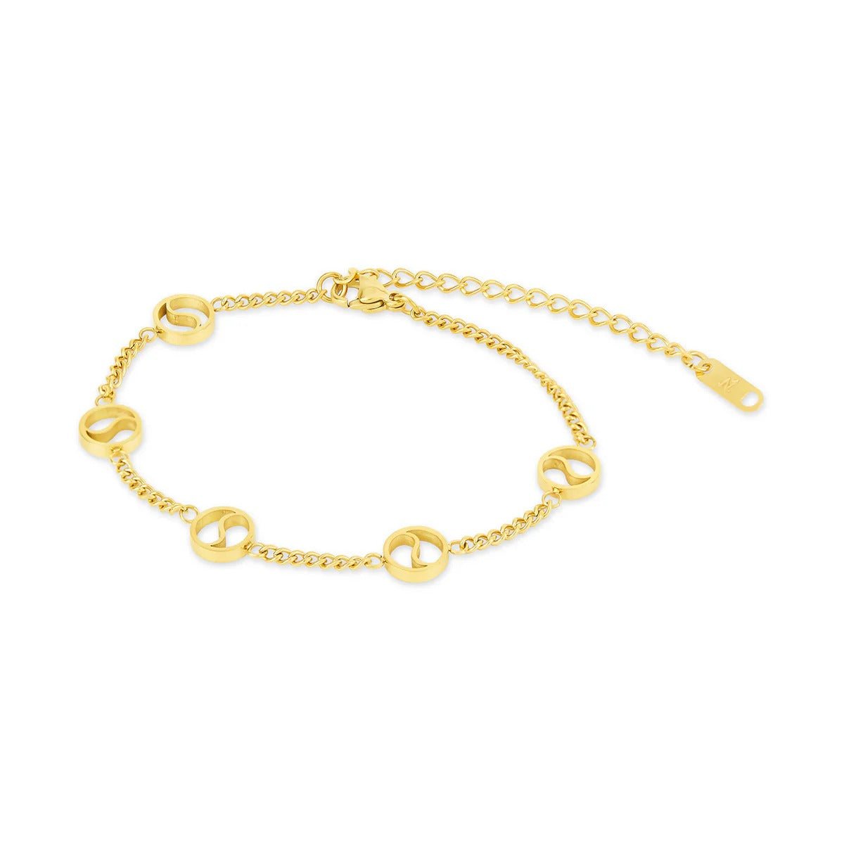 Pulsera colgante Sierra bañada en oro de 18 quilates