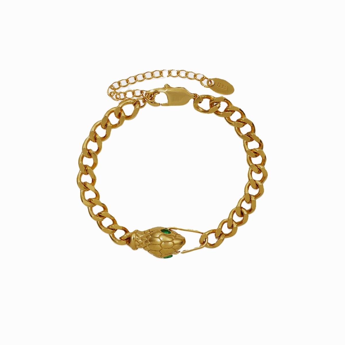 Pulsera de serpiente bañada en oro de 18 quilates